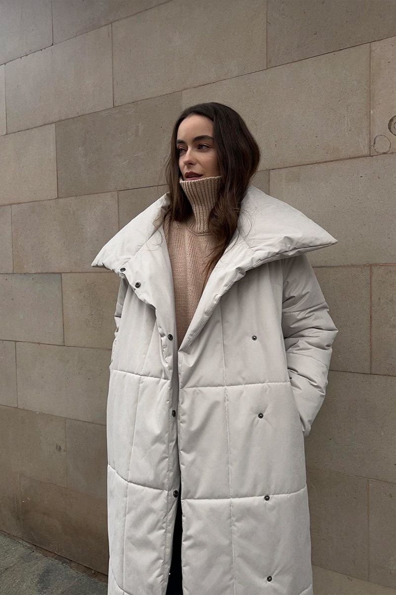 Cotton Padded Stand Collar Long Warm Loose Overcoat - Fashionpara