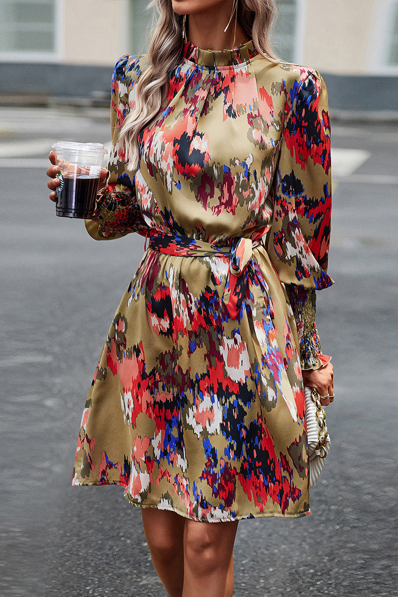 Leg of Lamb Sleeve Half Turtleneck Dress