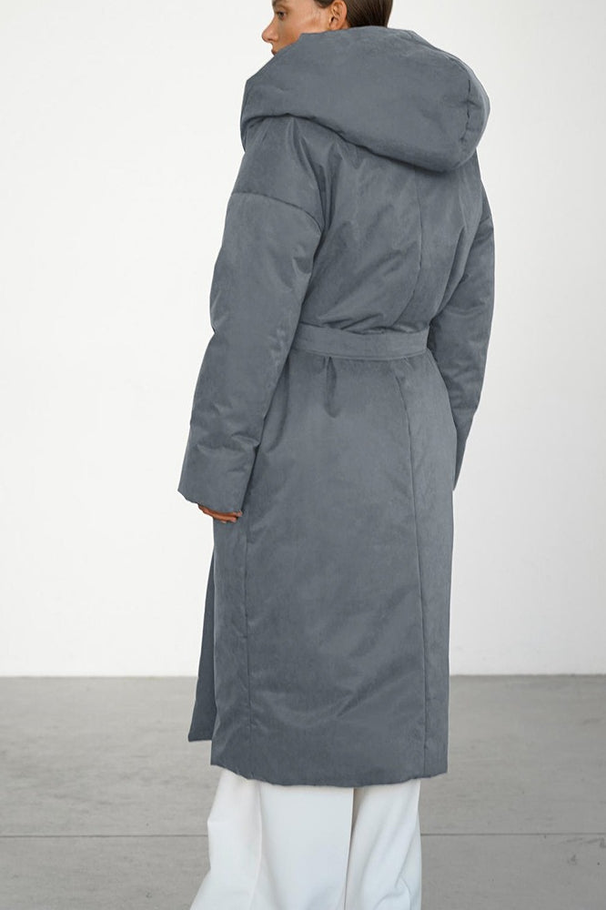 Solid Color Long Cotton Coat