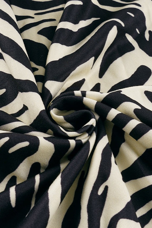 Zebra Print Loose A-Line Maxi Skirt