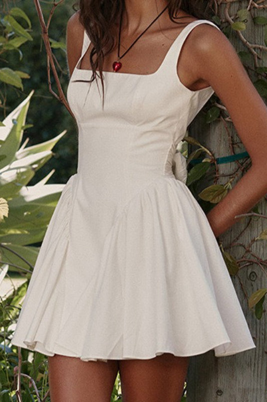 Open Back Bow Mini Dress