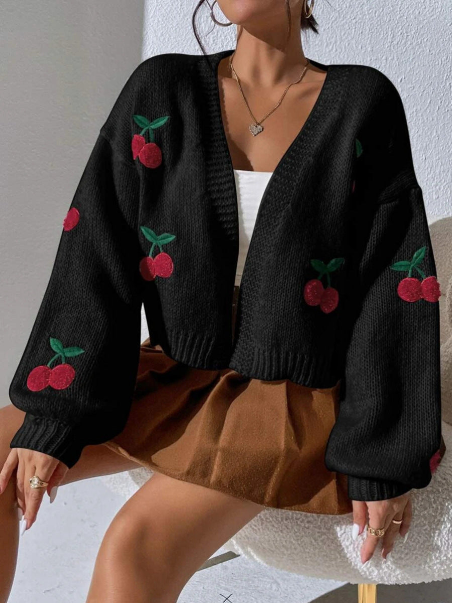 Elegant Embroidered Open Front Cardigan for Chic Style