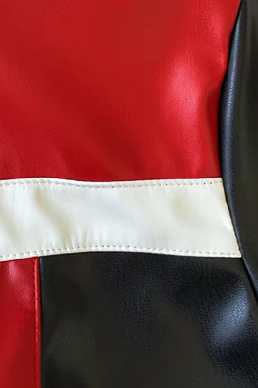 Colorblock Biker Crop Coat for Trendy Fashion Forward Style