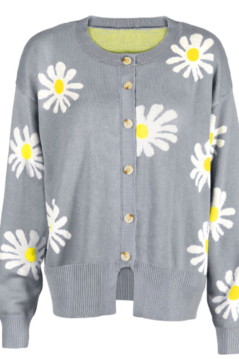 Lovely Daisy Embroidery Cardigan  Fashionpara