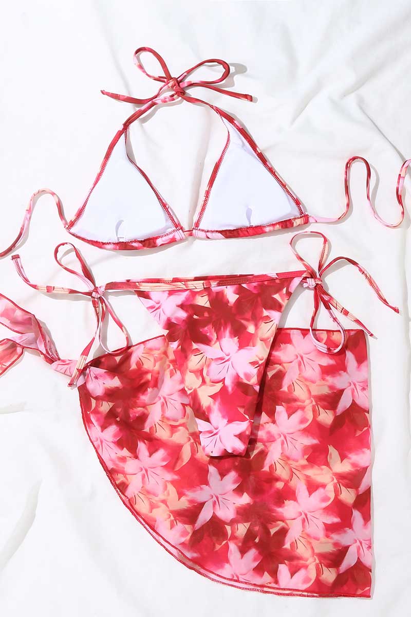 Print With Sarong Two Piece Swimwear - Fashionpara