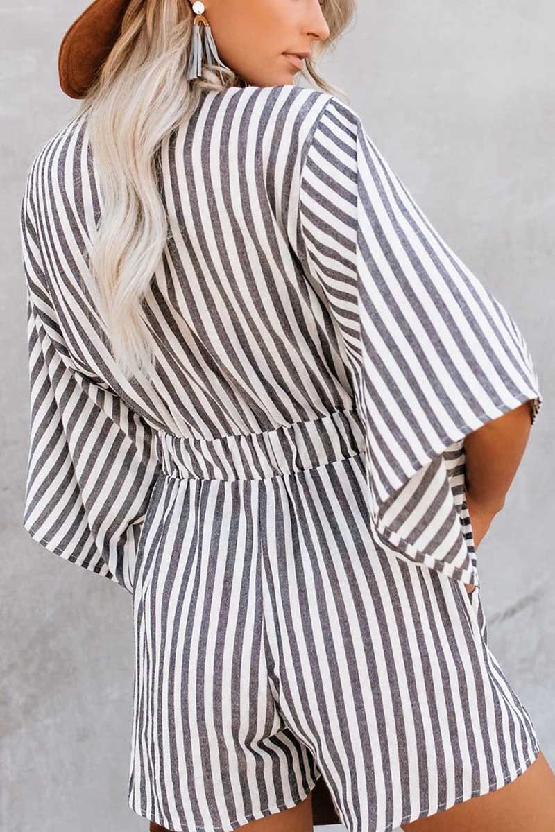 Wind In My Sails Cotton Pocketed Tie Romper Fashionpara