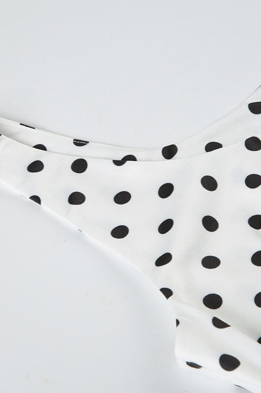 Polka Dot Tie-Front Slip Dress - Fashionpara