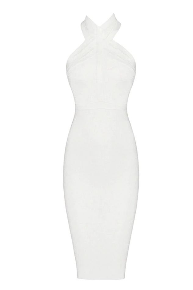 Eden Bandage Dress - Pearl White - Fashionpara