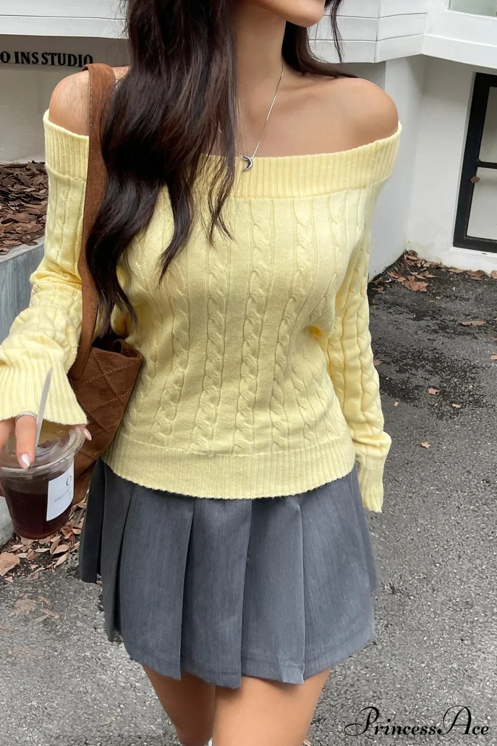 Chic PrincessAce Long-Sleeve Knit Sweater for Effortless Style