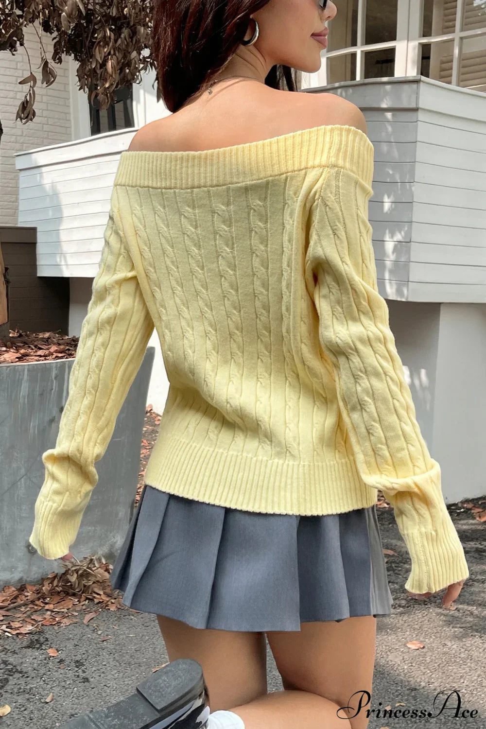 Chic PrincessAce Long-Sleeve Knit Sweater for Effortless Style