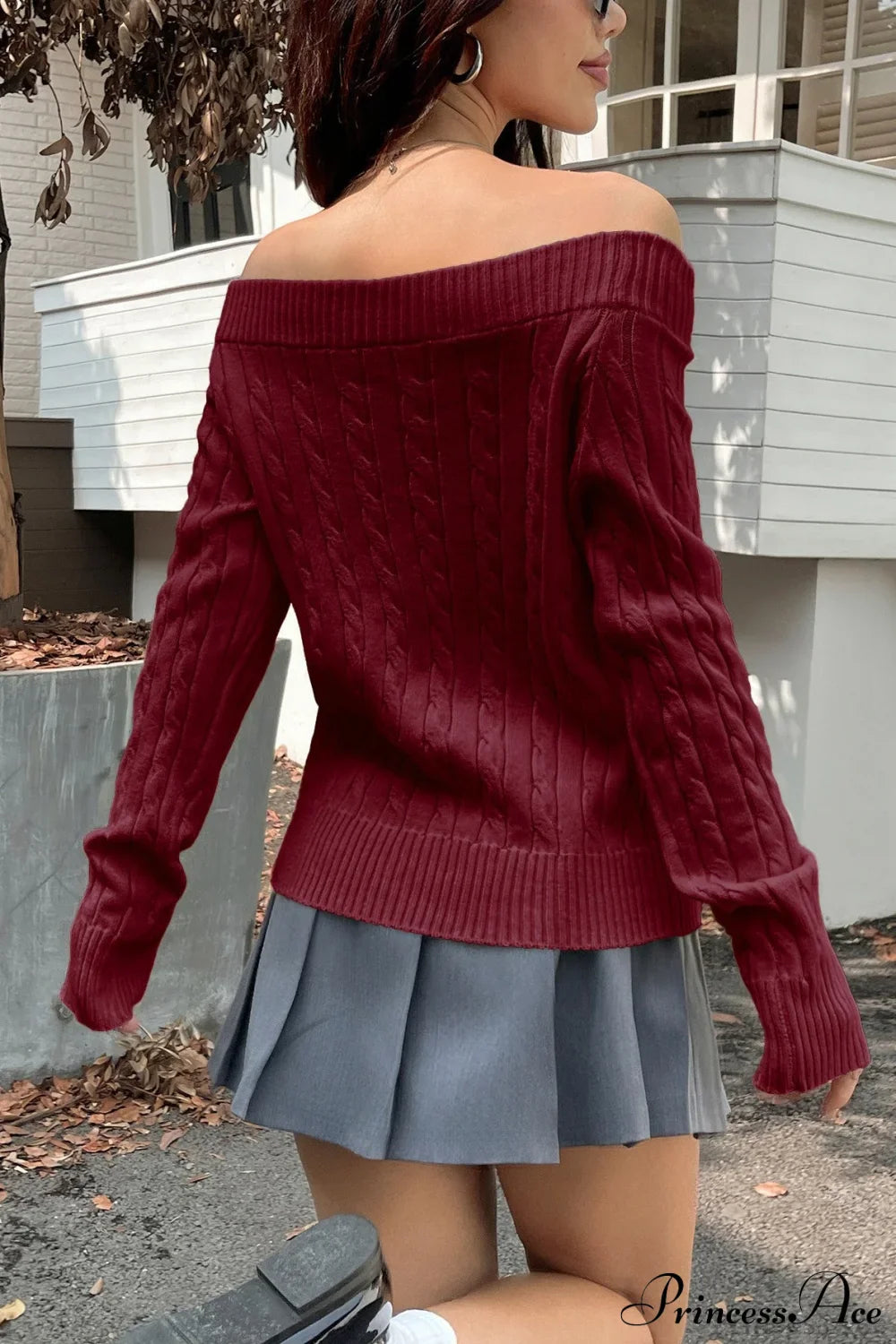Chic PrincessAce Long-Sleeve Knit Sweater for Effortless Style