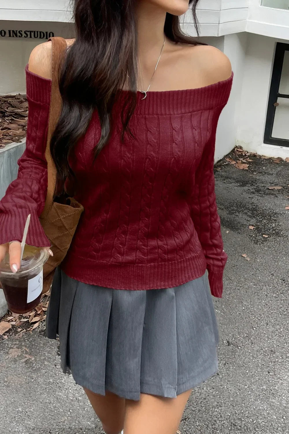 Edgy Long-Sleeve Knit Sweater 11