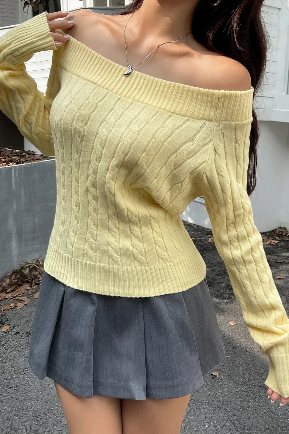 Edgy Long-Sleeve Knit Sweater 5