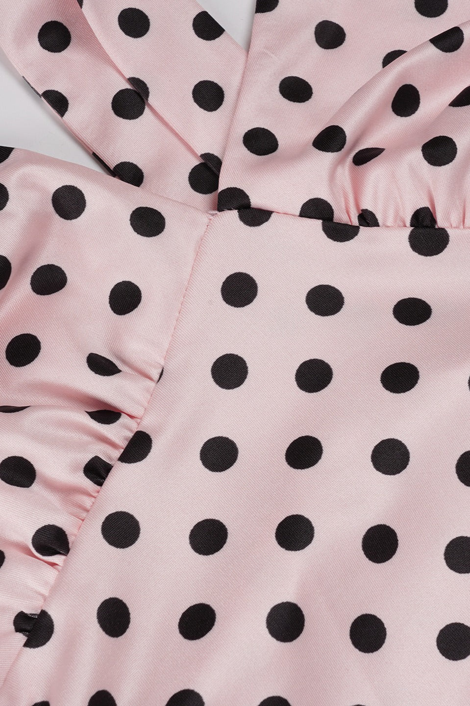 V Neck Halter Polka Dot Blouse
