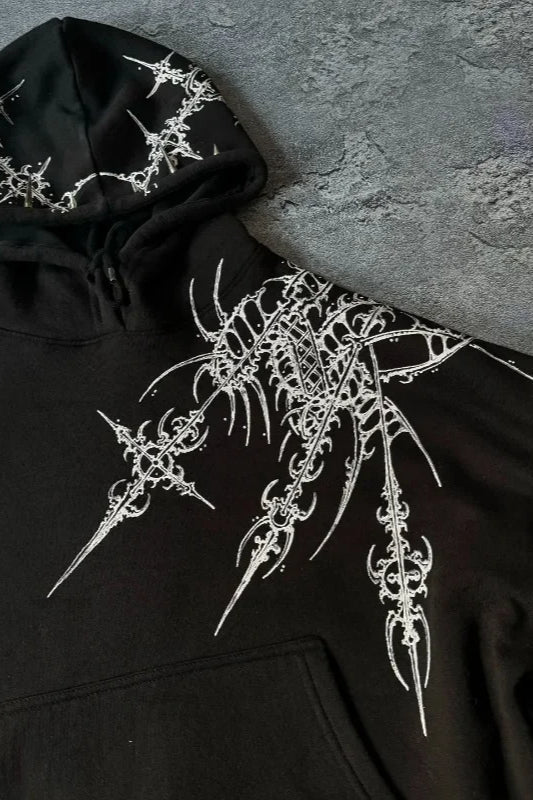 Retro Personalized Print Oversized Hoodie