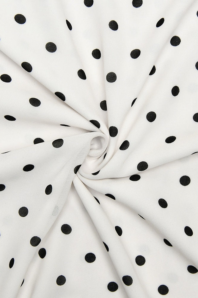 Polka Dot Cowl Neck Bodycon Midi Dress