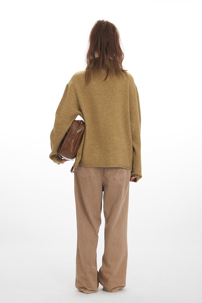 PrincessAce Vintage High Neck Loose Fit Sweater for Comfort