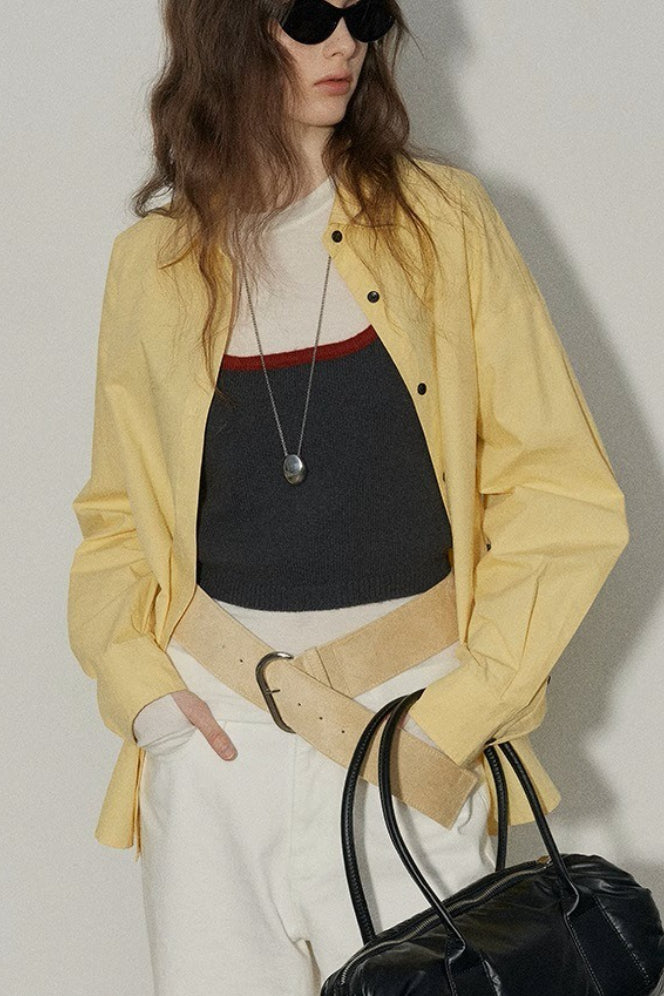 Relaxed Button Front Blouse