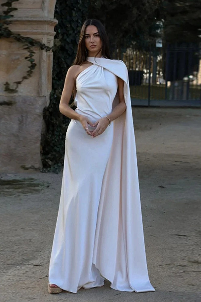 Elegant Satin Halter Dress