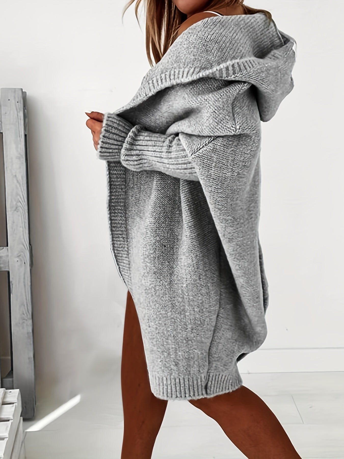 ShoptheCIC Oversized Hooded Knitted Cardigan Coat