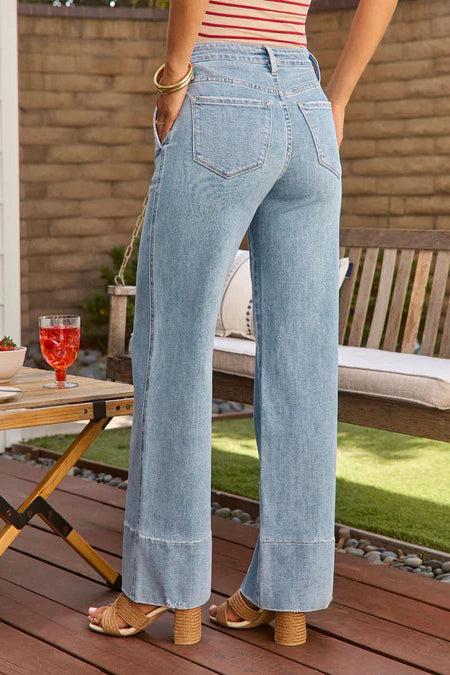 High Waist Stretch Straight Jean