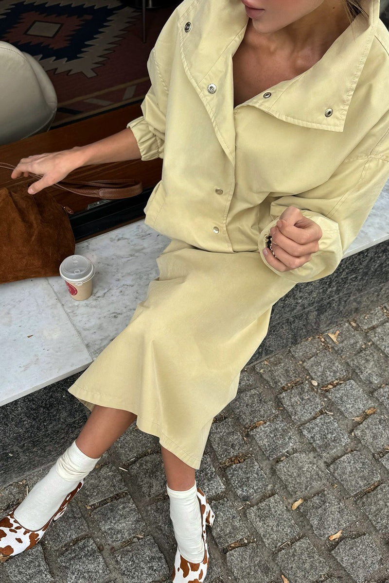 Utility Trench Jacket Midi Skirt Set