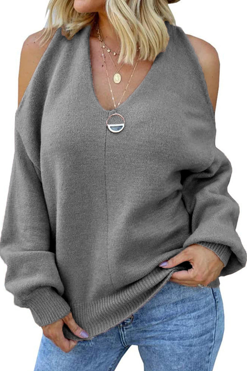 Dew Shoulder Design Sweater(4 Colors)  Fashionpara