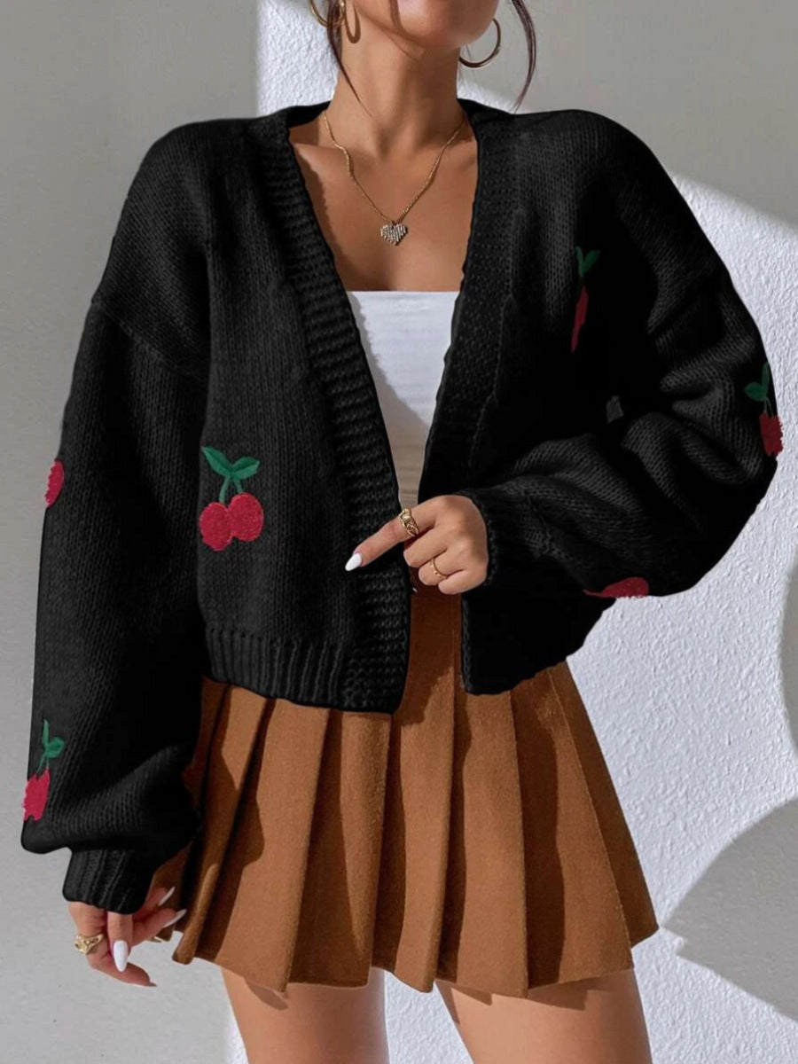 Elegant Embroidered Open Front Cardigan for Chic Style