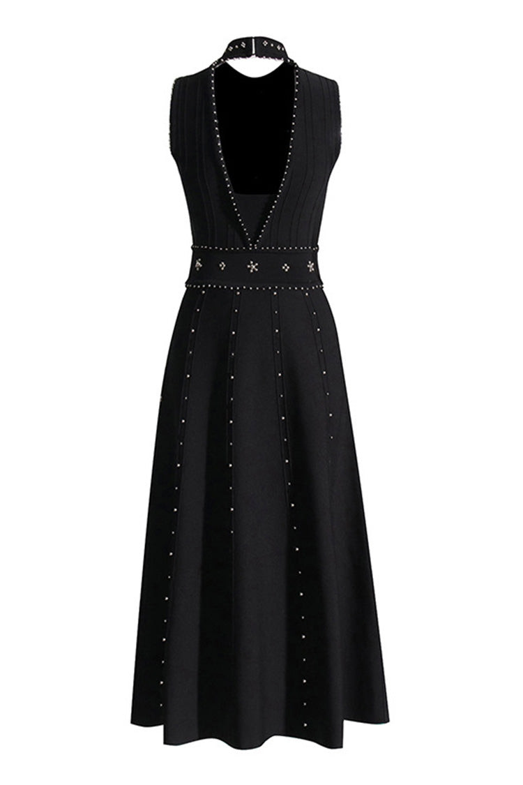 Rosedress Elegant Bead Embellished Midi Dress for Sophistication