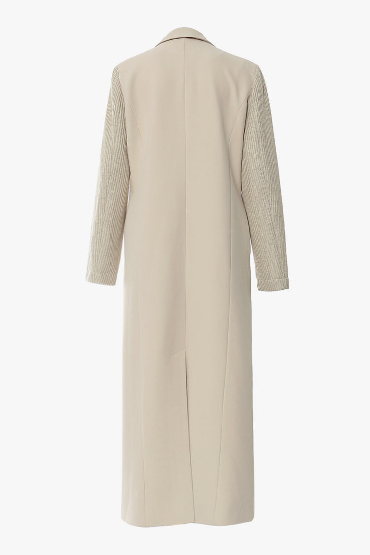 Chic Double Breasted Blazer Coat with Shoulder Pads