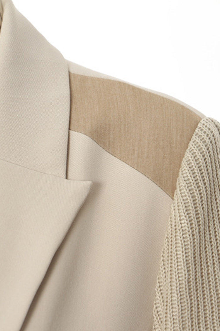 Chic Double Breasted Blazer Coat with Shoulder Pads