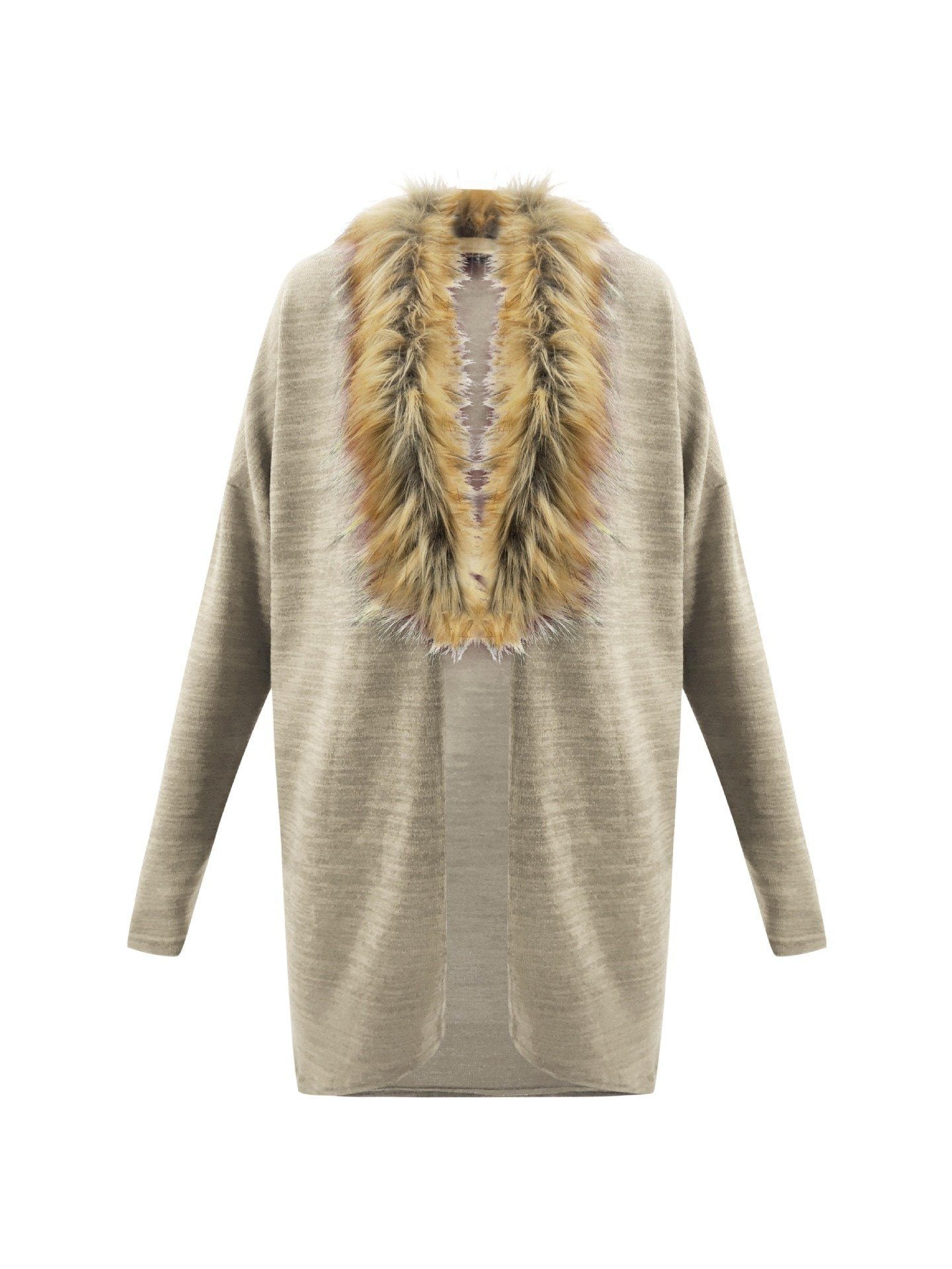 Elegant Faux Collar Knit Coat