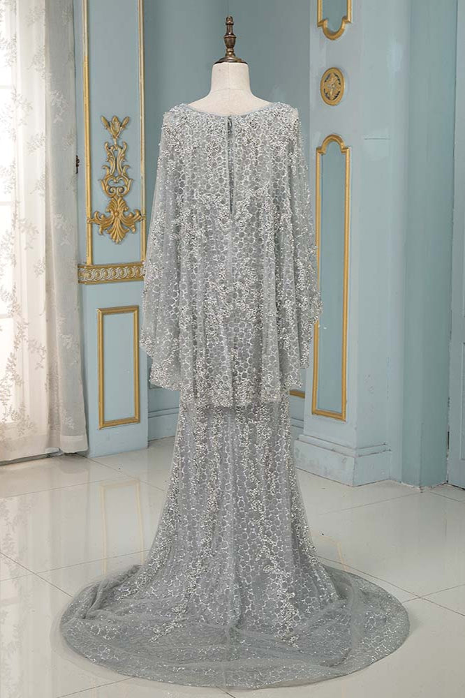 Elegant Jewel Long Sleeves Mermaid Prom Dresses with Appliques Beadings - Fashionpara