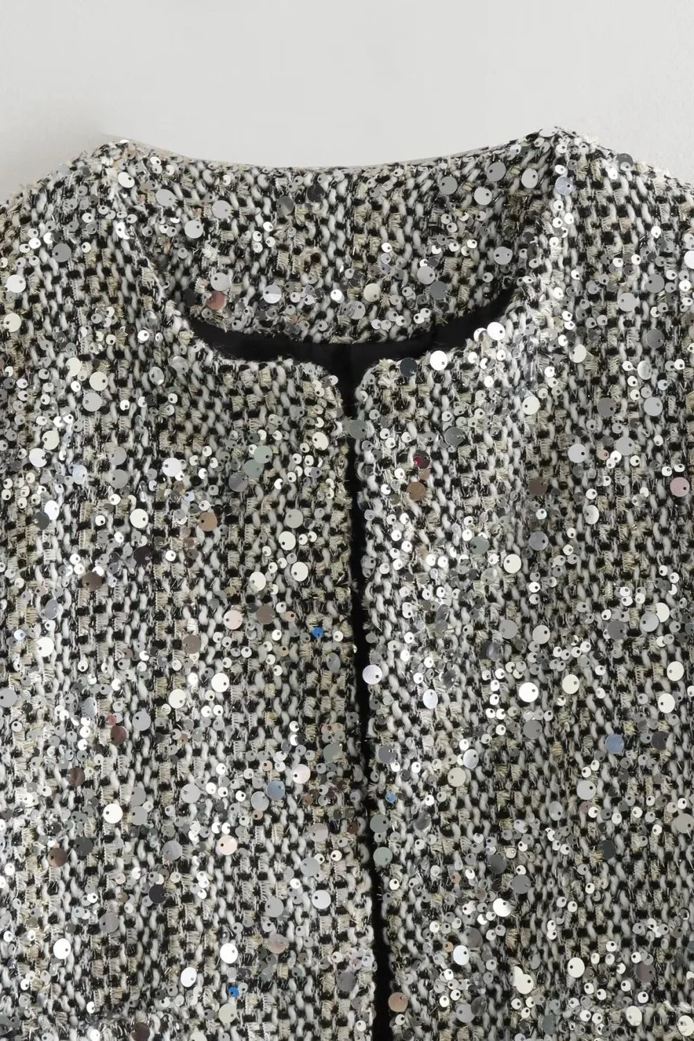 Elegant Luxurious Tweed Sequin Jacket