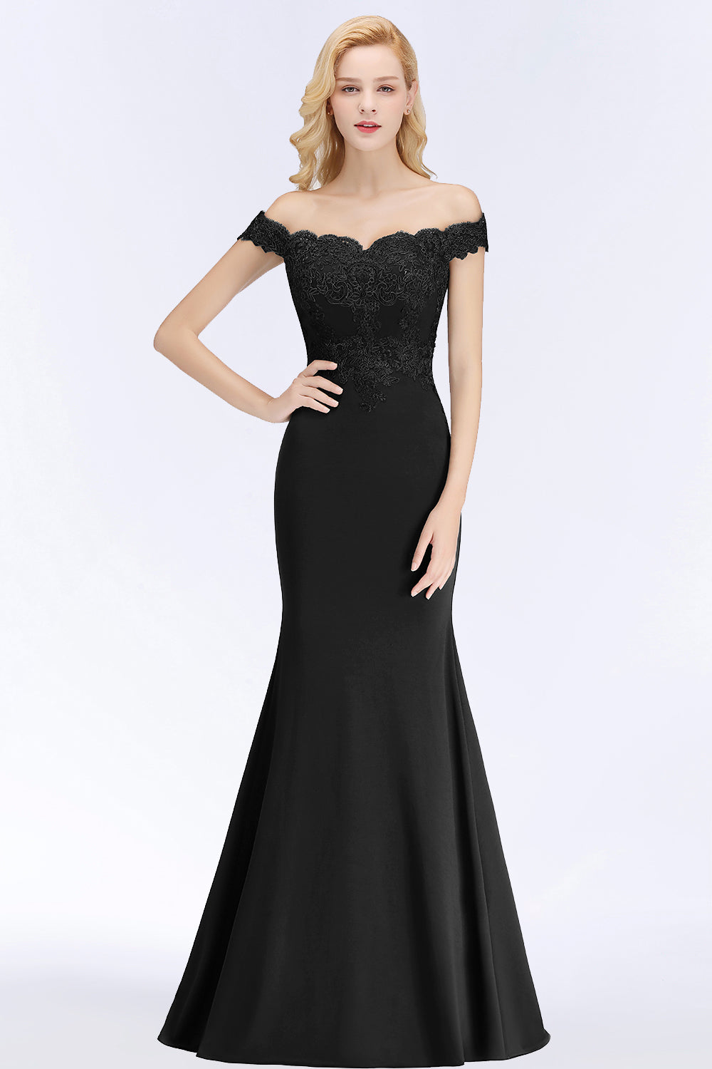 Elegant Mermaid Off-the-Shoulder Burgundy Bridesmaid dresses with Lace - Fashionpara