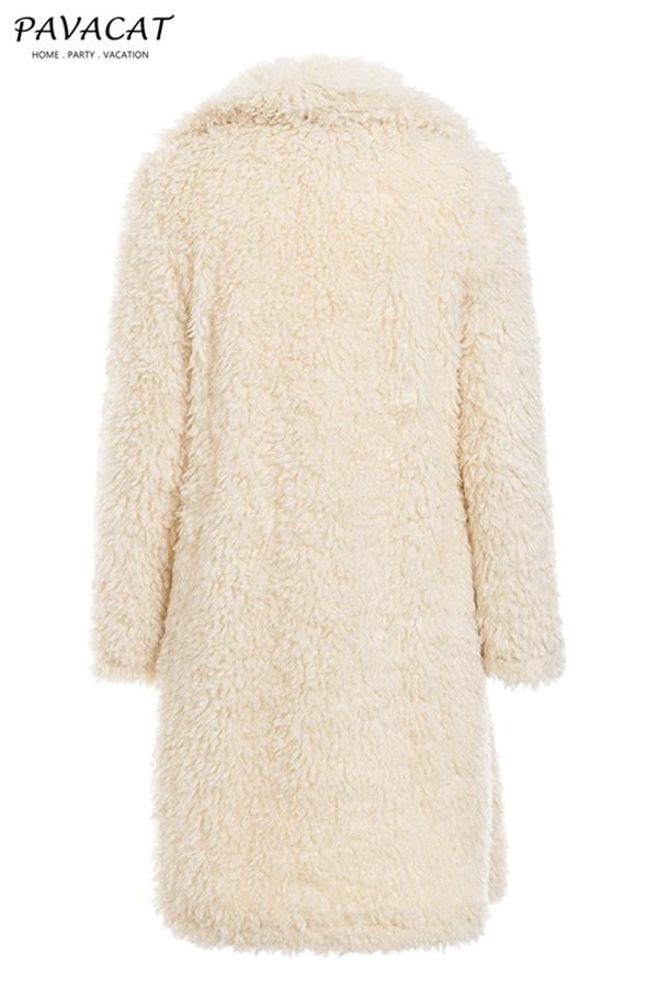 Chic Pink Long Faux Fur Coat for Elegant Winter Style