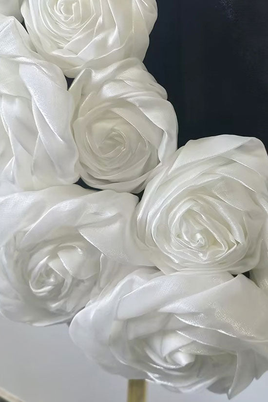 Elegant Rosette Embellished Strapless Corset Velvet A Line Party Mini Dress - Fashionpara