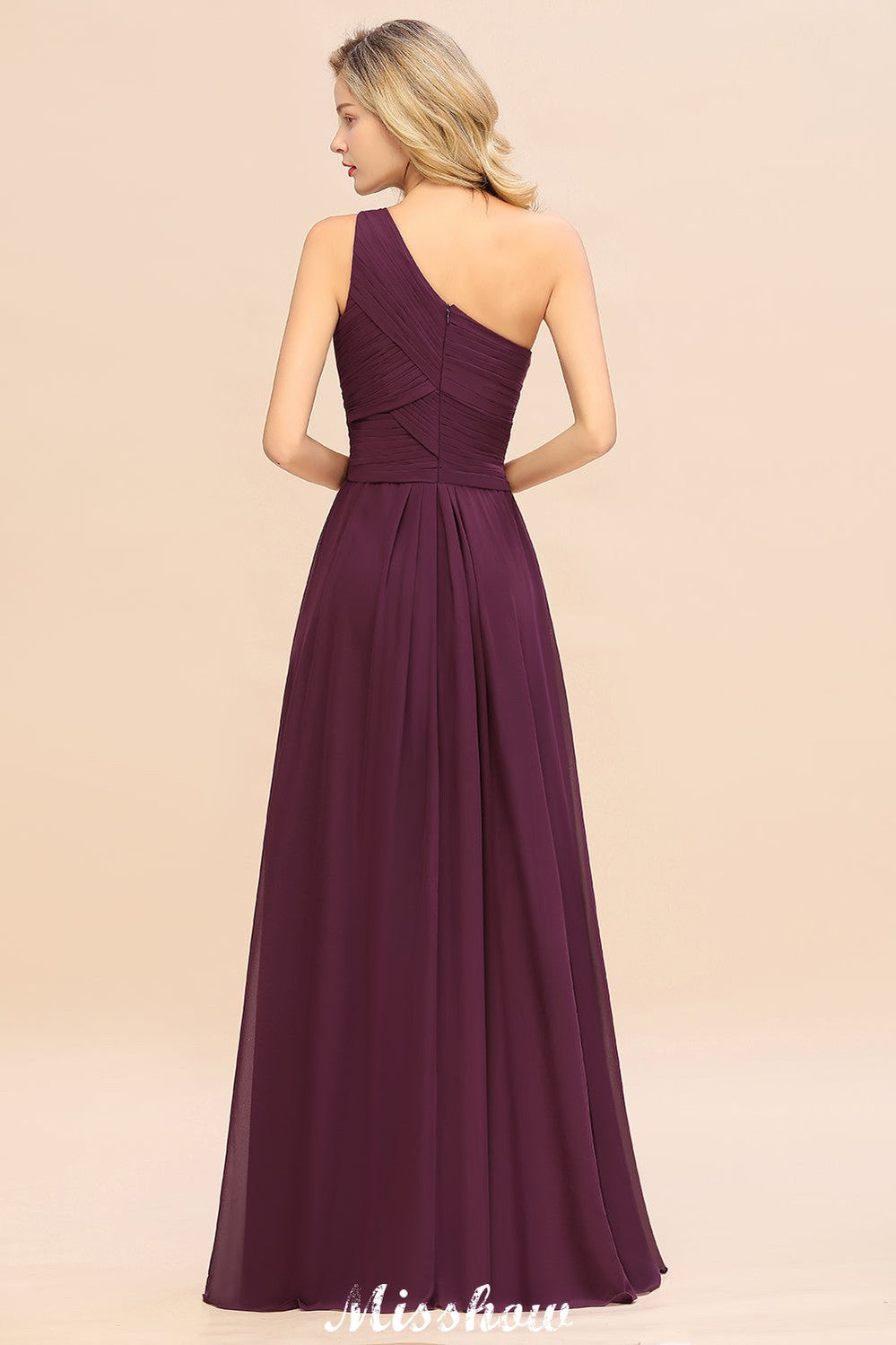 Elegant Ruffles One Shoulder Prom Dresses | A-Line Sleeveless Evening Dresses