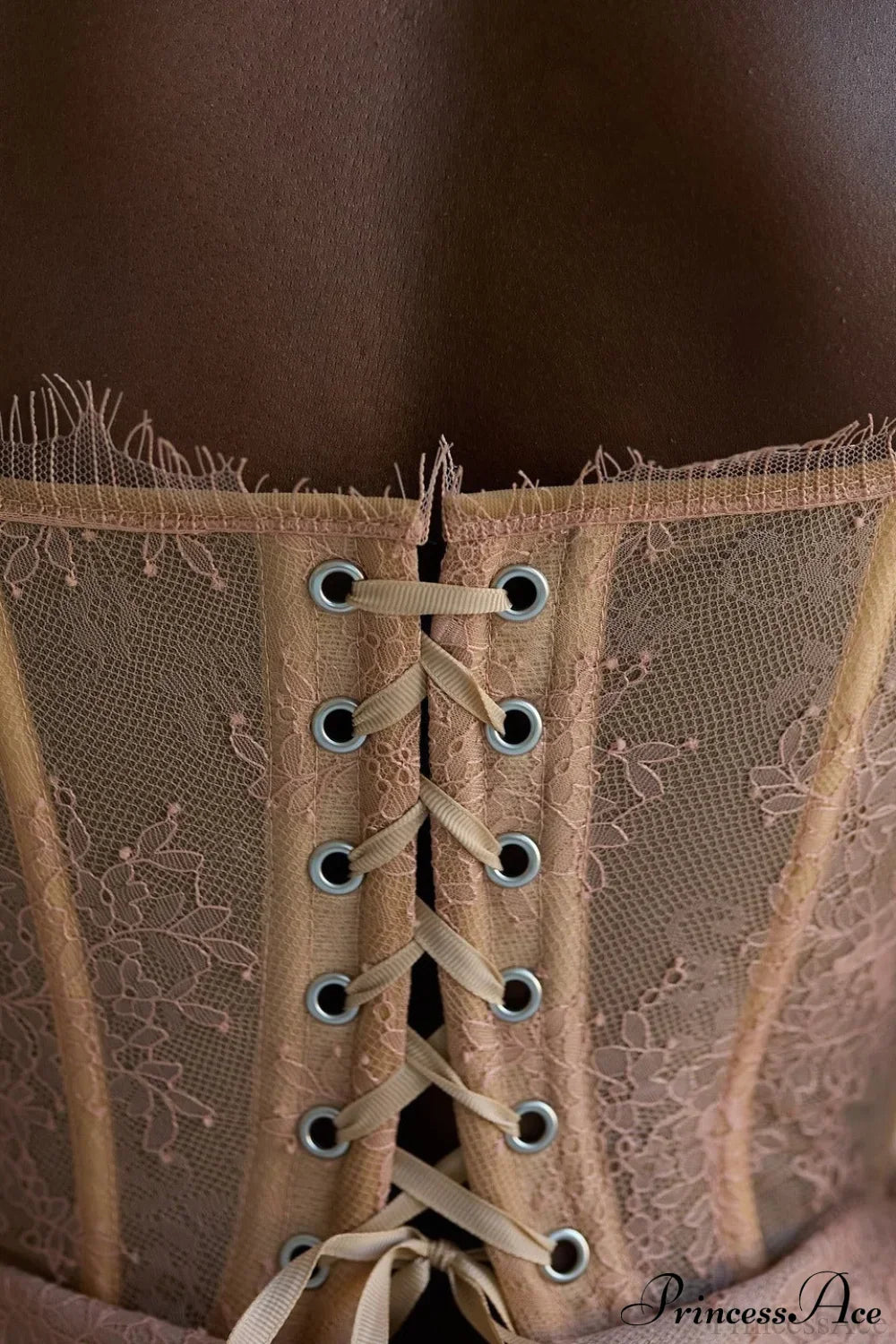 Lace Strapless Long Sleeve Corset Mini Dress 9