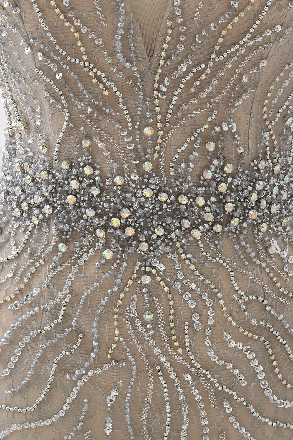 Elegant Strap V-Neck Sleeveless Mermaid Prom Dresses with Beadings Ruffles - Fashionpara