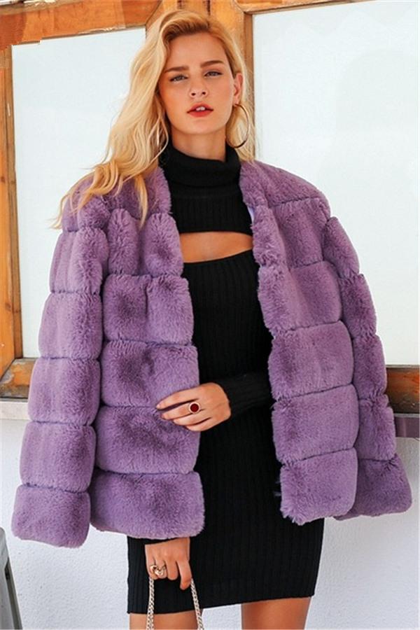 Thick Fluffy Faux Fur Coat for Luxurious Winter Warmth