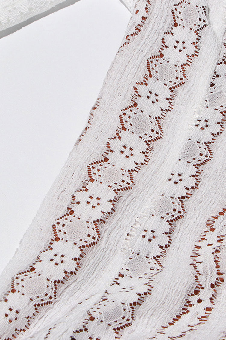 Elegant Tie Front Off Shoulder Bell Sleeve Lace Fishtail Evening Maxi Dress