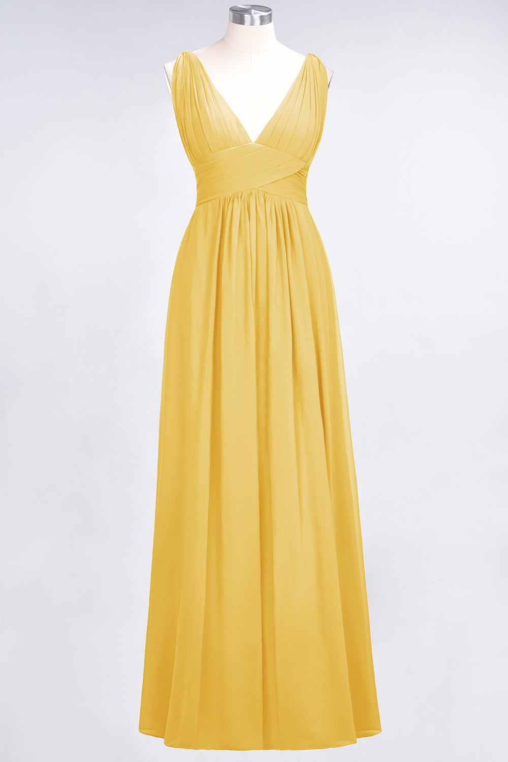 Elegant V-Neck Burgundy Chiffon Affordable Bridesmaid Dresses with Ruffle - Fashionpara