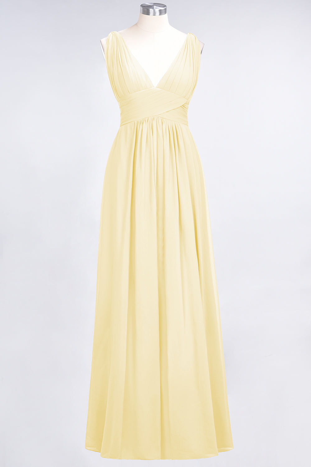 Elegant V-Neck Burgundy Chiffon Affordable Bridesmaid Dresses with Ruffle - Fashionpara