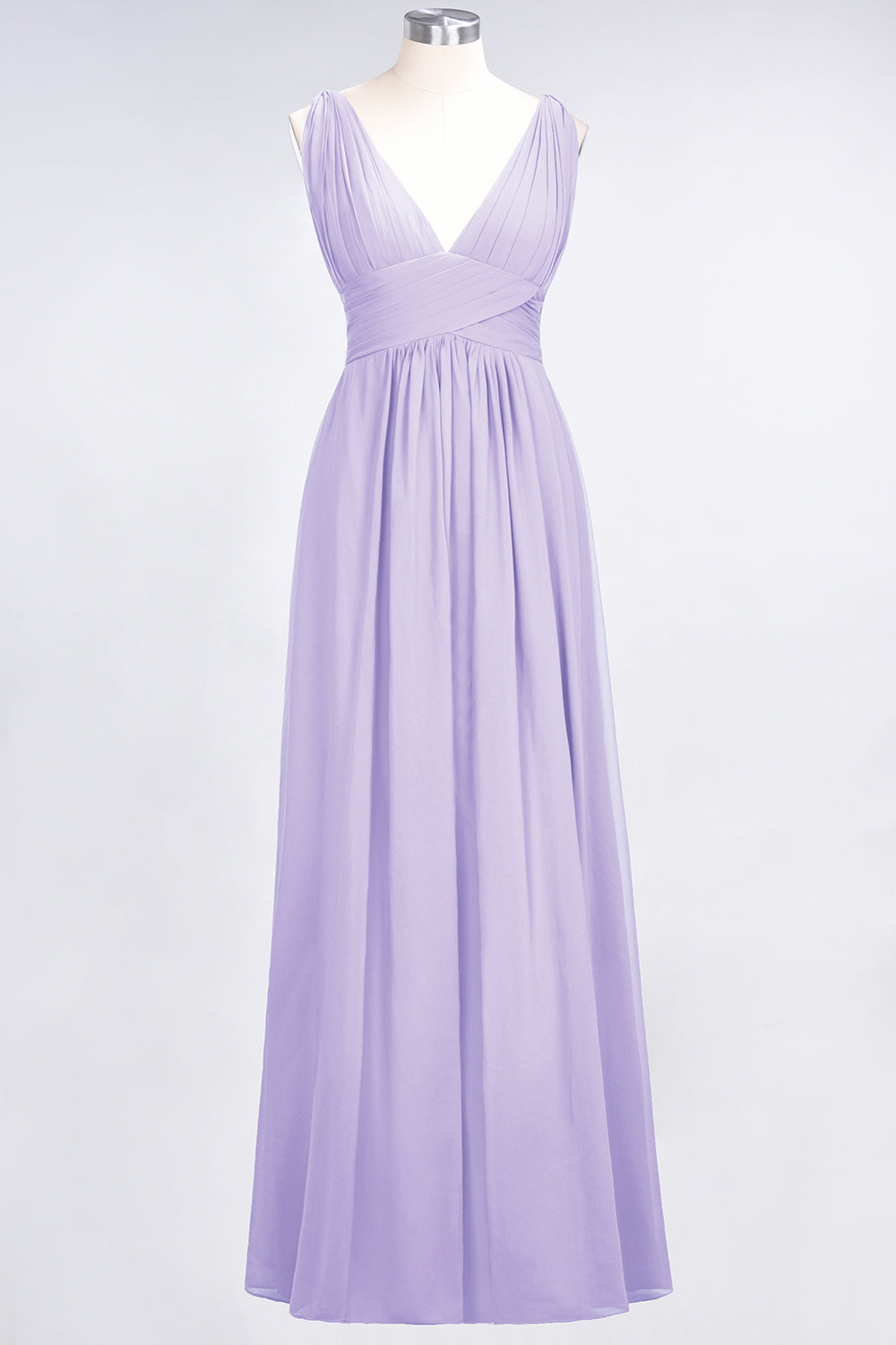 Elegant V-Neck Burgundy Chiffon Affordable Bridesmaid Dresses with Ruffle - Fashionpara