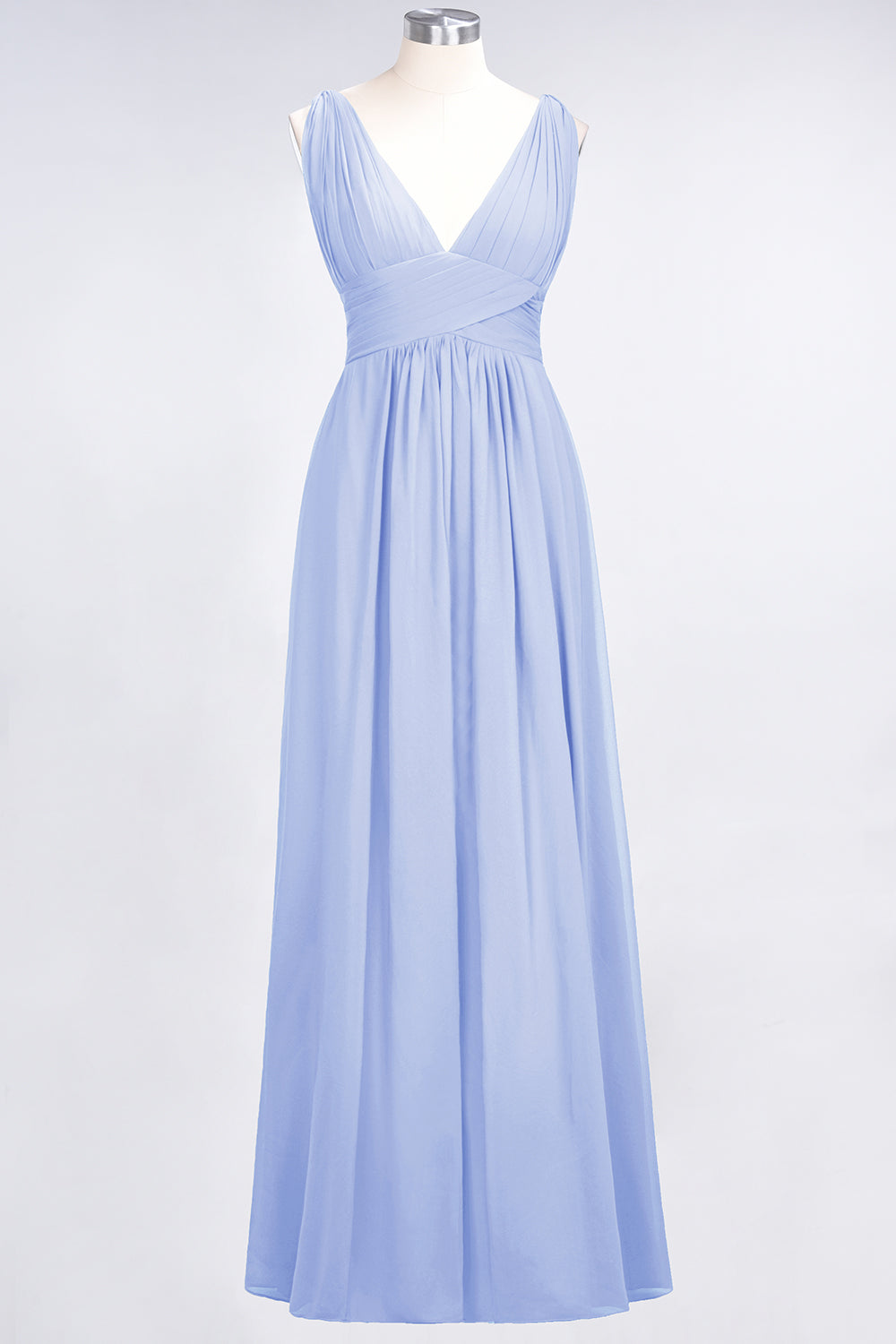 Elegant V-Neck Burgundy Chiffon Affordable Bridesmaid Dresses with Ruffle - Fashionpara