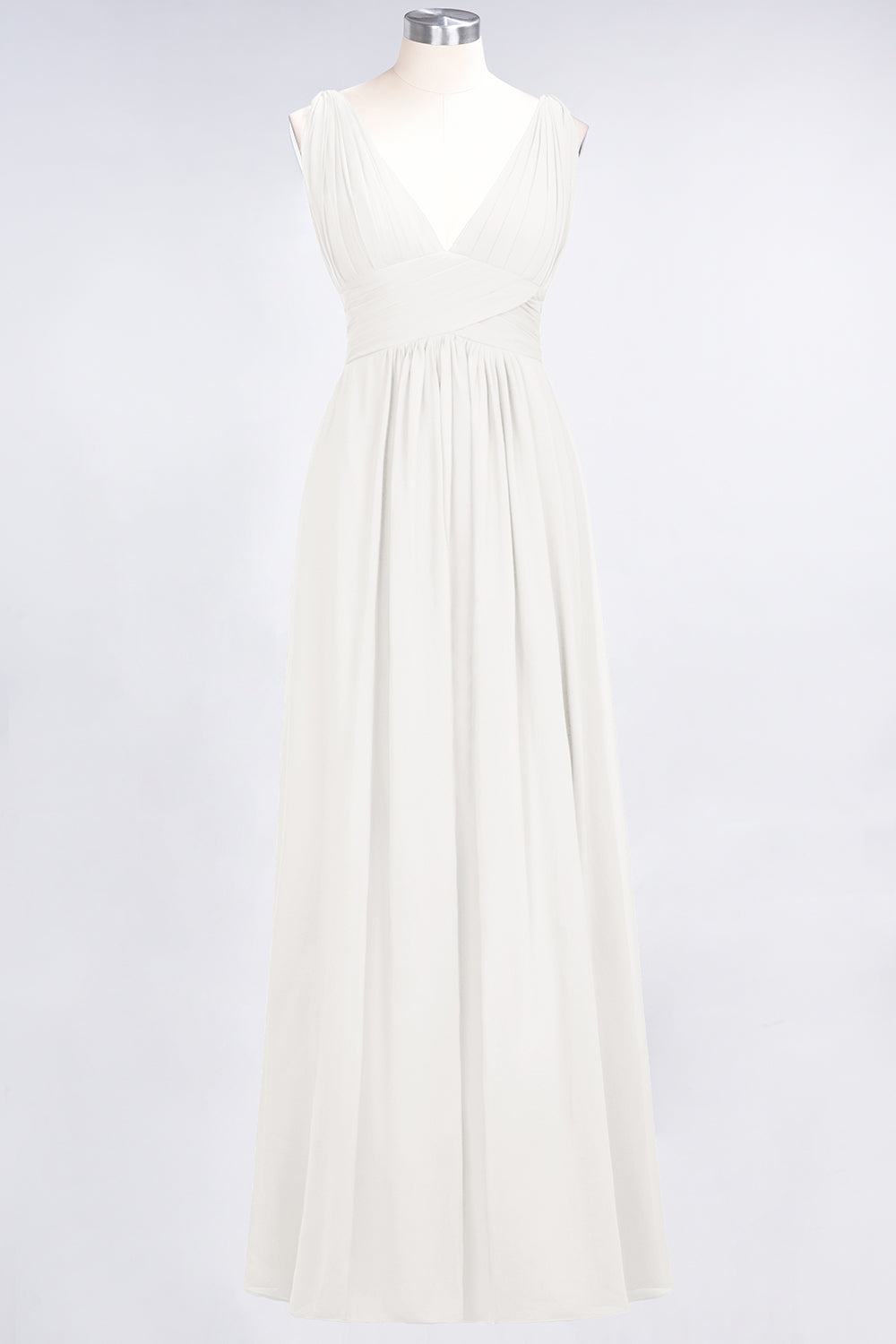 Elegant V-Neck Burgundy Chiffon Affordable Bridesmaid Dresses with Ruffle - Fashionpara