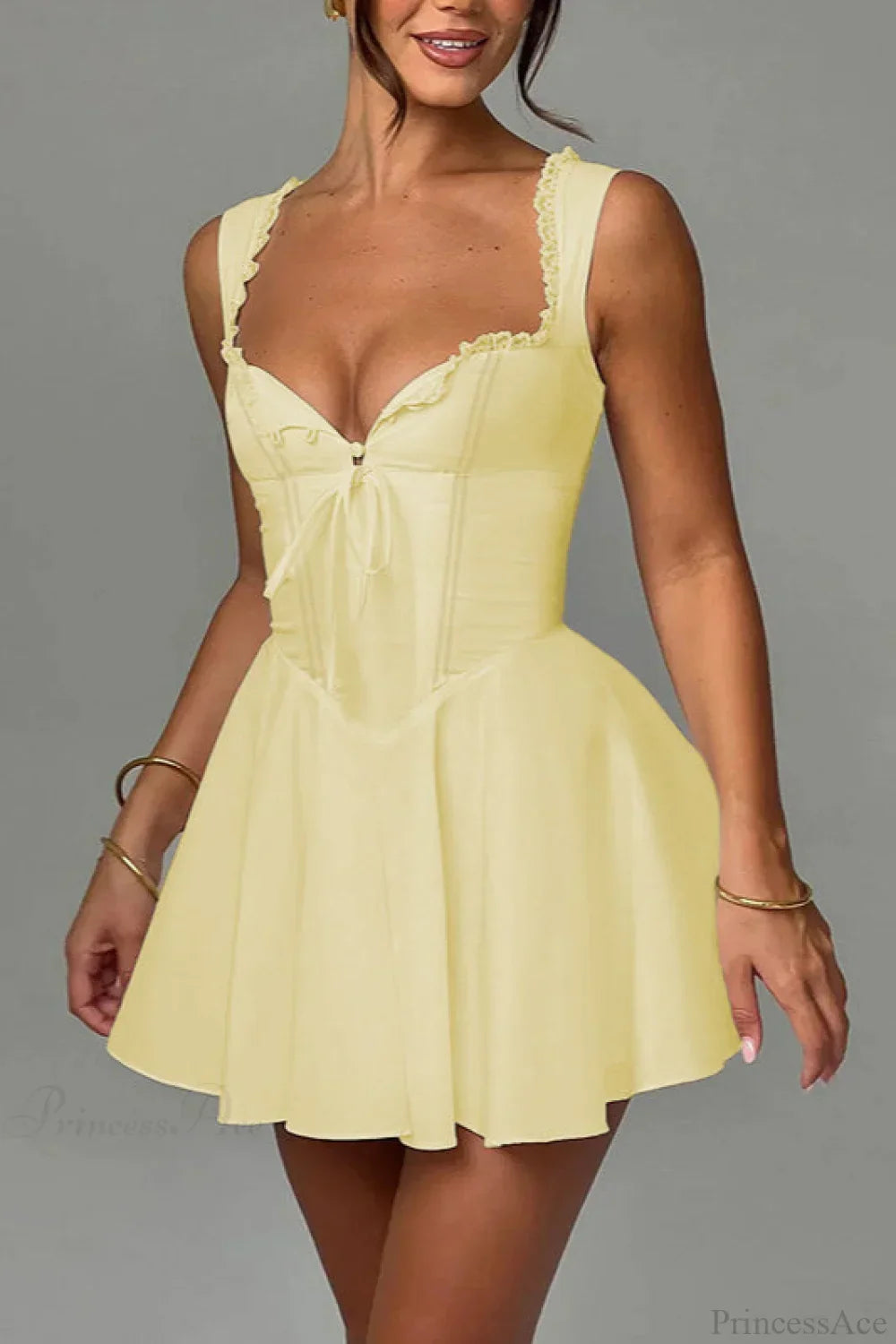 Satin Sweetheart Corset Fit & Flare Mini Dress 2