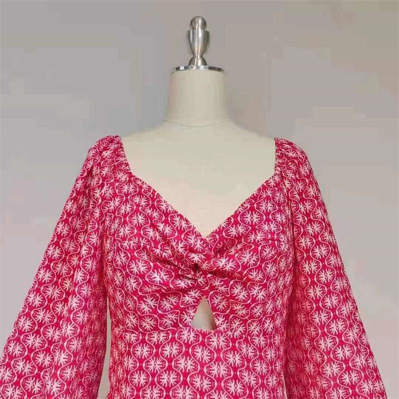 KittenAlarm - Ella Puff Sleeves Ruffle Hem Maxi Dress
