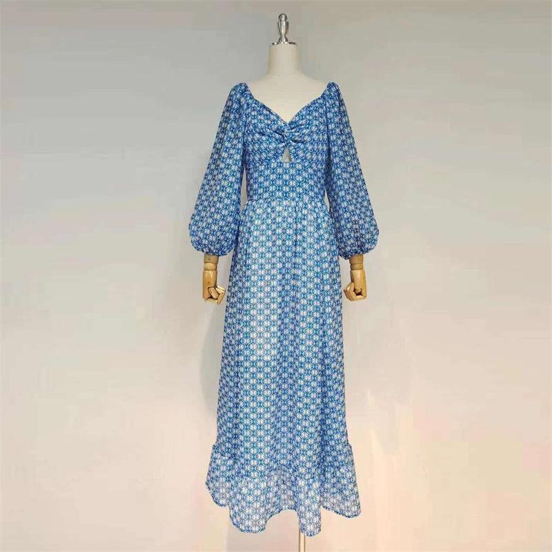KittenAlarm - Ella Puff Sleeves Ruffle Hem Maxi Dress